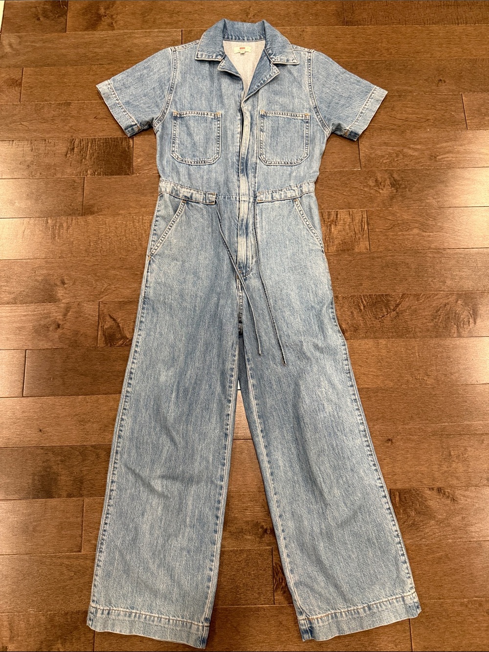 Levi's Light Blue Denim Short Sleeve Jumpsuit Romper